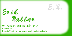 erik mallar business card